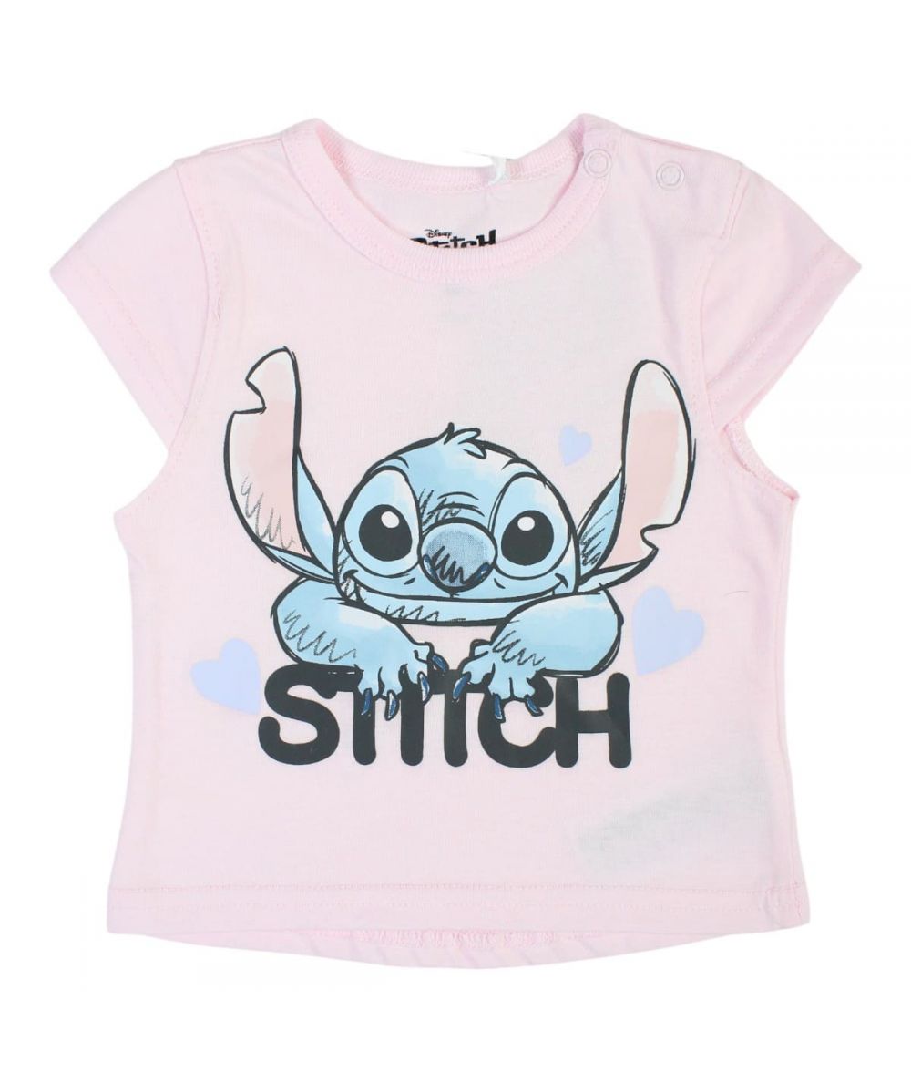 Ensemble Stitch tee-shirt et pantacourt - rose