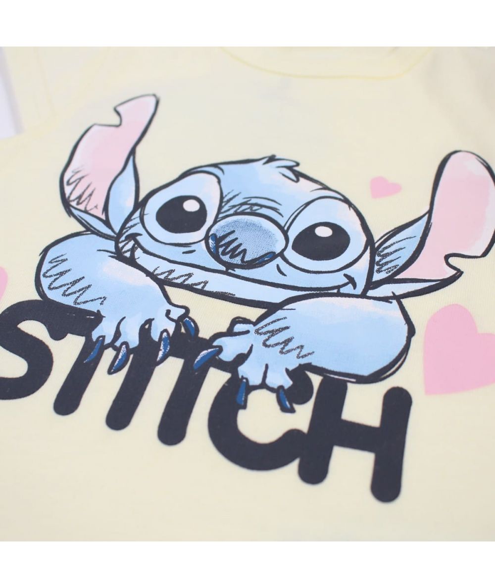 Ensemble Stitch tee-shirt et pantacourt - jaune