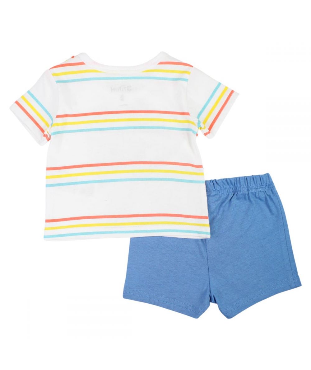 Ensemble Stitch tee-shirt et short - blanc et bleu