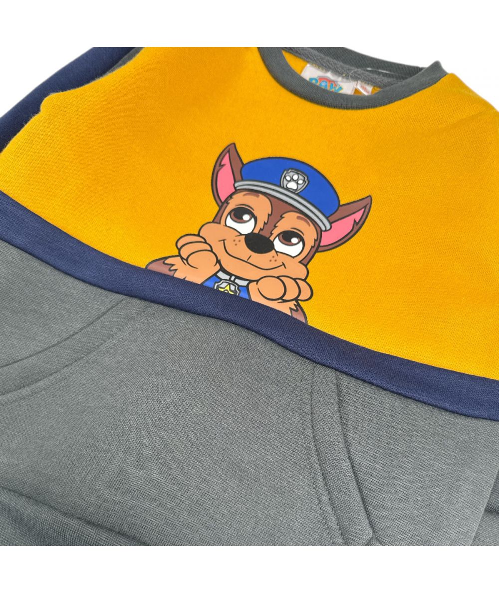 Ensemble Pat'Patrouille sweat et jogging - gris et orange