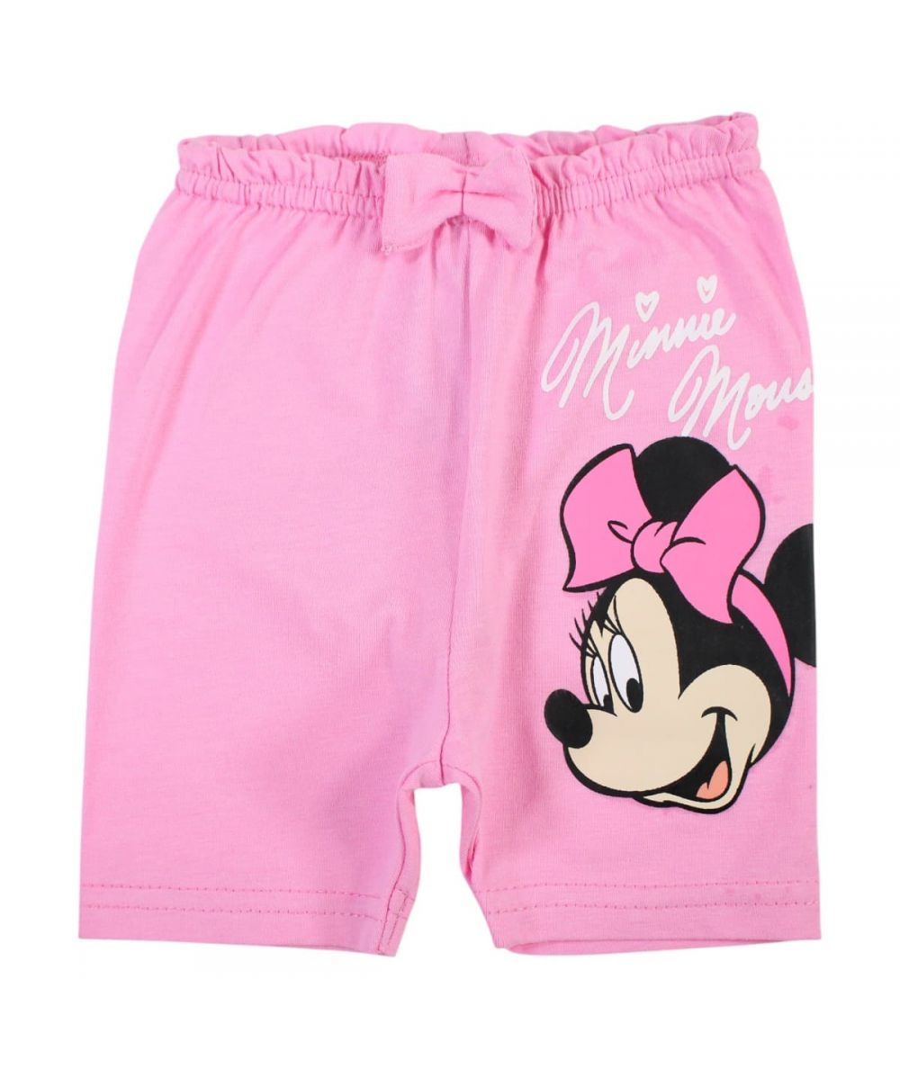 Ensemble Minnie robe tee-shirt et short/pantacourt - rose et blanc