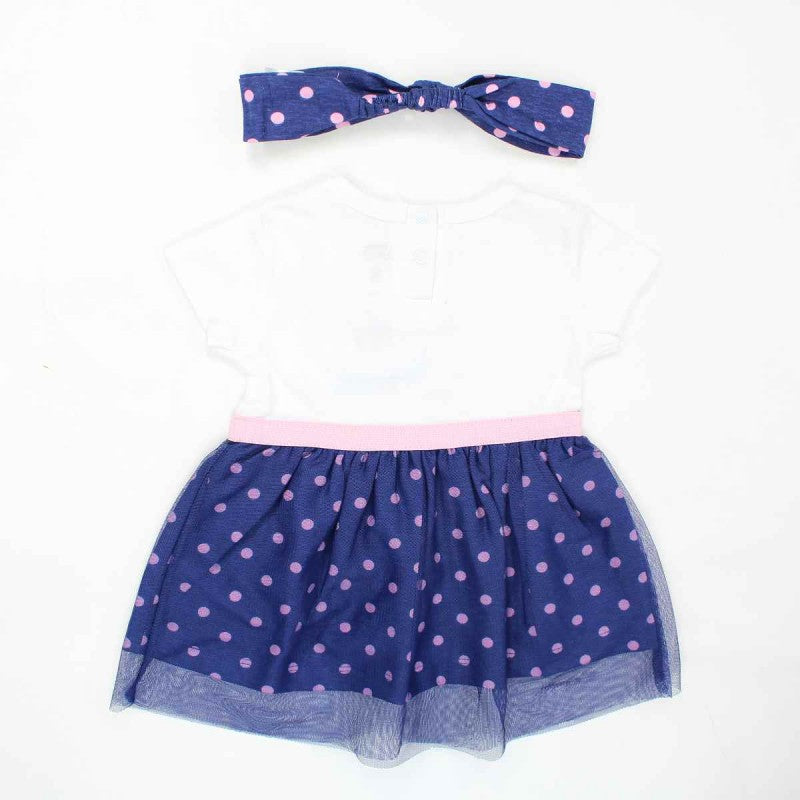 Robe tulle et bandeau 101 Dalmatiens - blanc et bleu marine