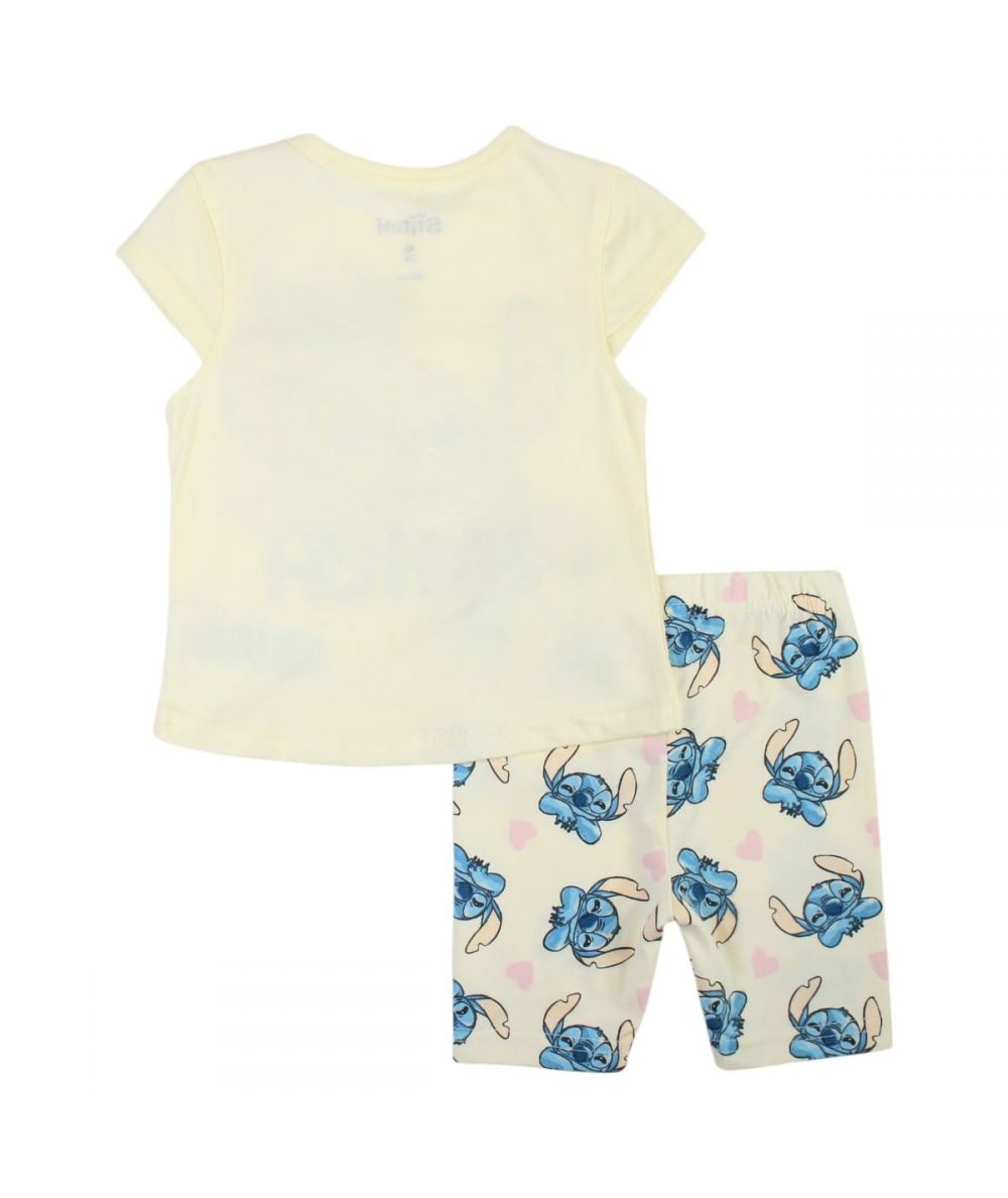 Ensemble Stitch tee-shirt et pantacourt - jaune