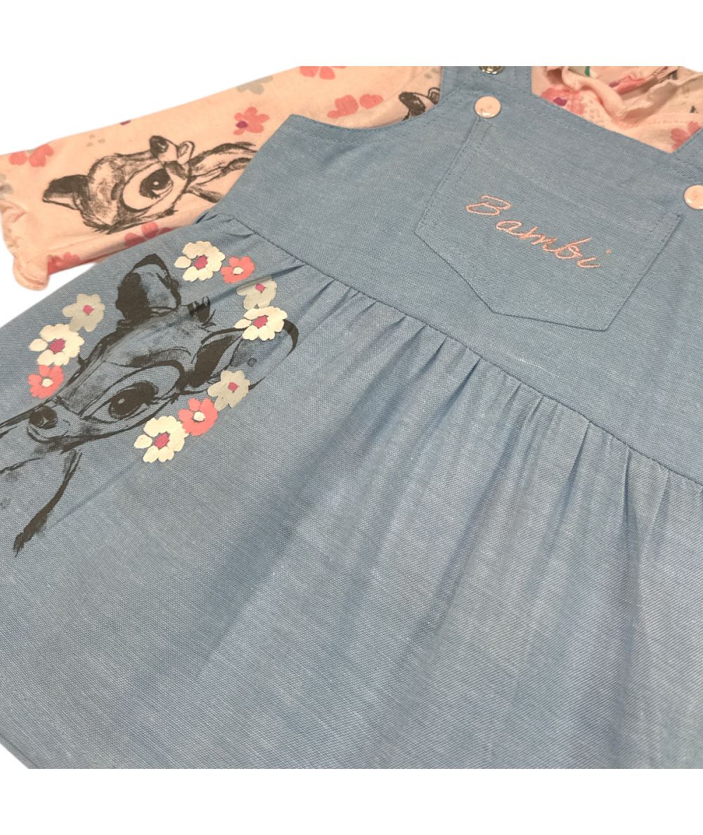 Ensemble Bambi robe et tee-shirt - bleu et rose