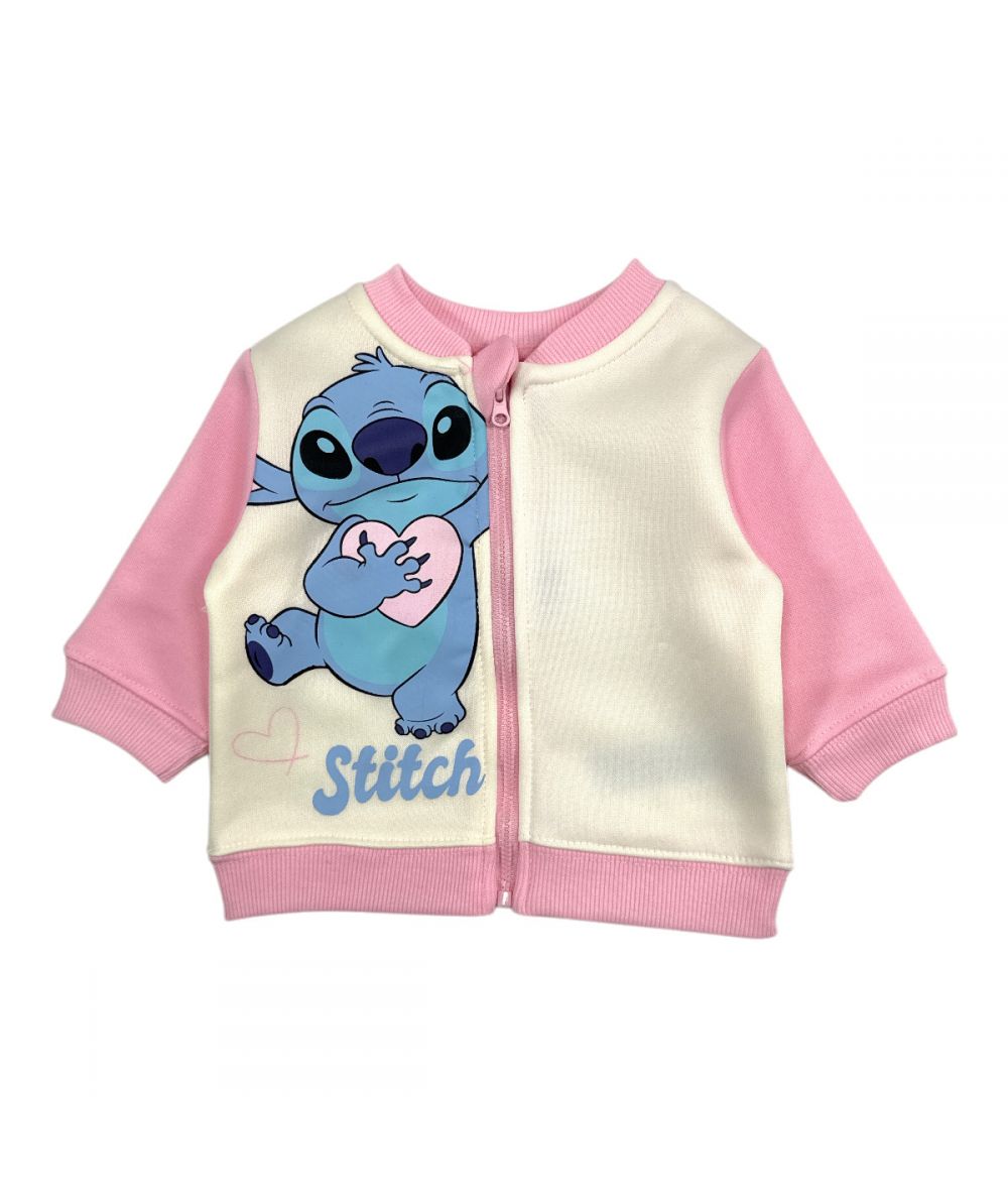 Ensemble Stitch veste et jogging - crème et rose