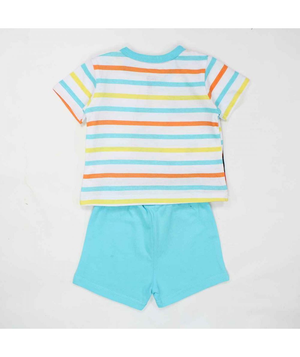 Ensemble Mickey Tee-shirt & short - bleu et blanc