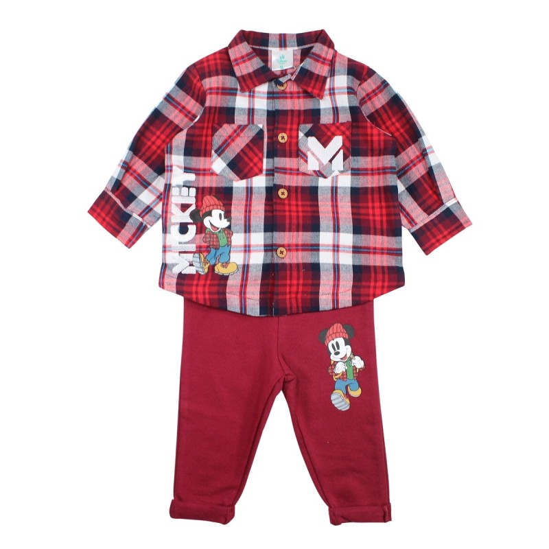 Ensemble Mickey chemise et jogging - rouge et blanc