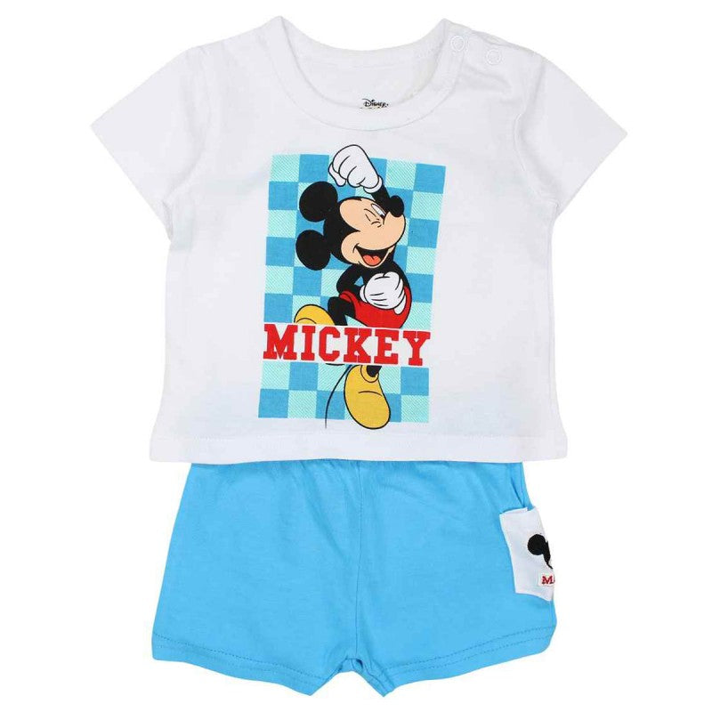 Ensemble Mickey Tee-shirt & short - bleu et blanc