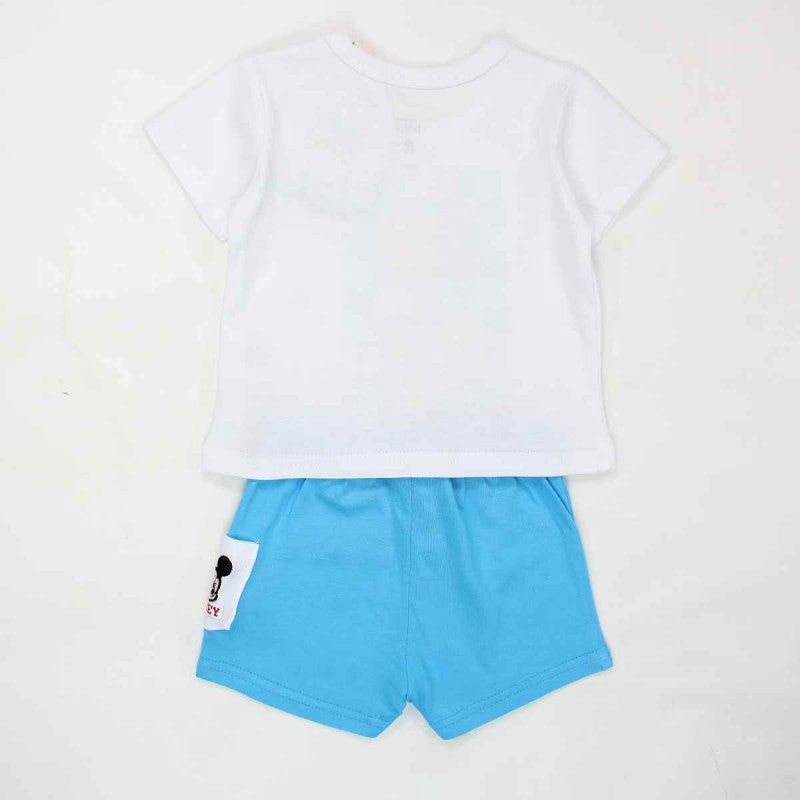 Ensemble Mickey Tee-shirt & short - bleu et blanc