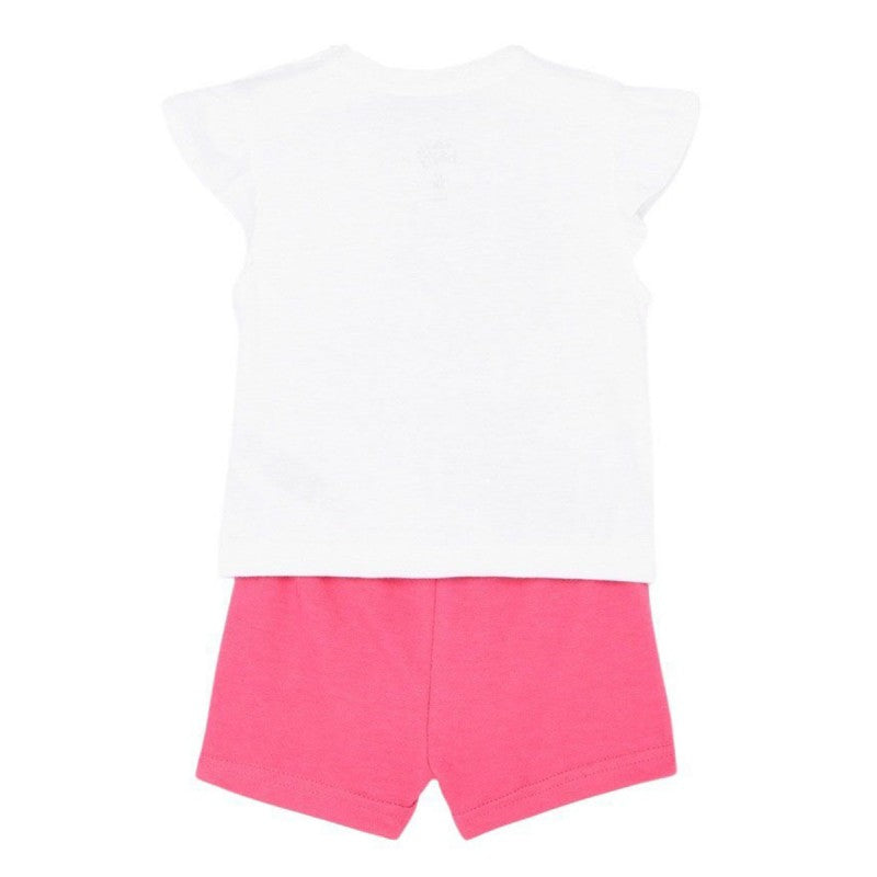 Ensemble Minnie tee-shirt et short - fushia et blanc