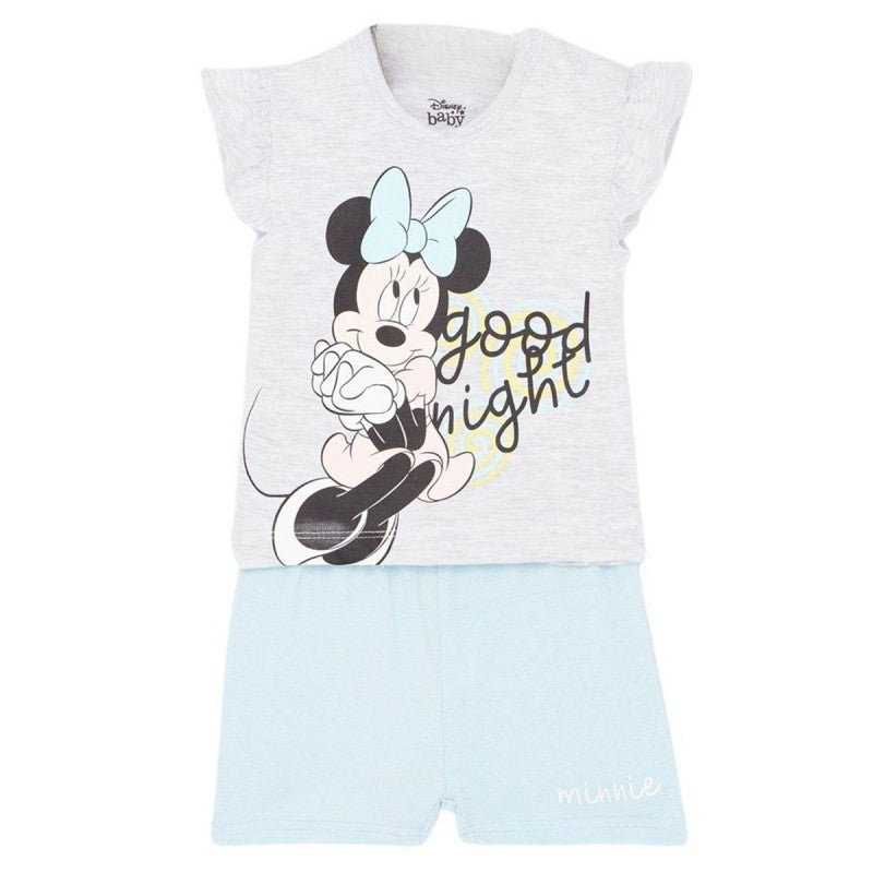 Ensemble Minnie tee-shirt et short - gris et bleu ciel