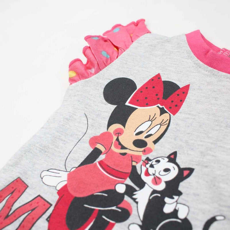 Ensemble Minnie robe et pantacourt - rose et gris