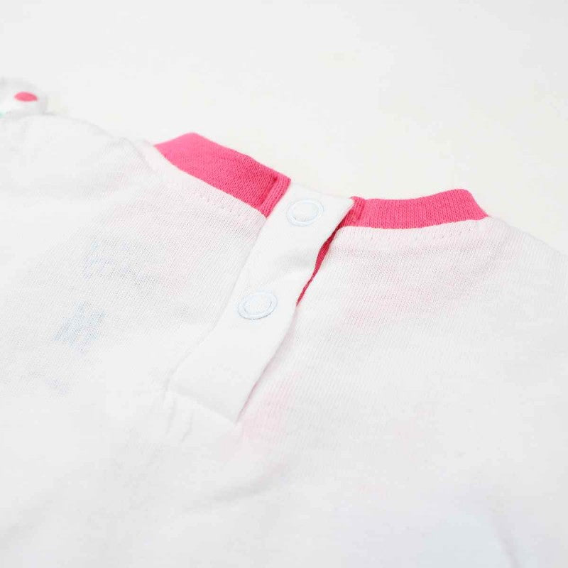 Ensemble Minnie robe et pantacourt - fushia et blanc