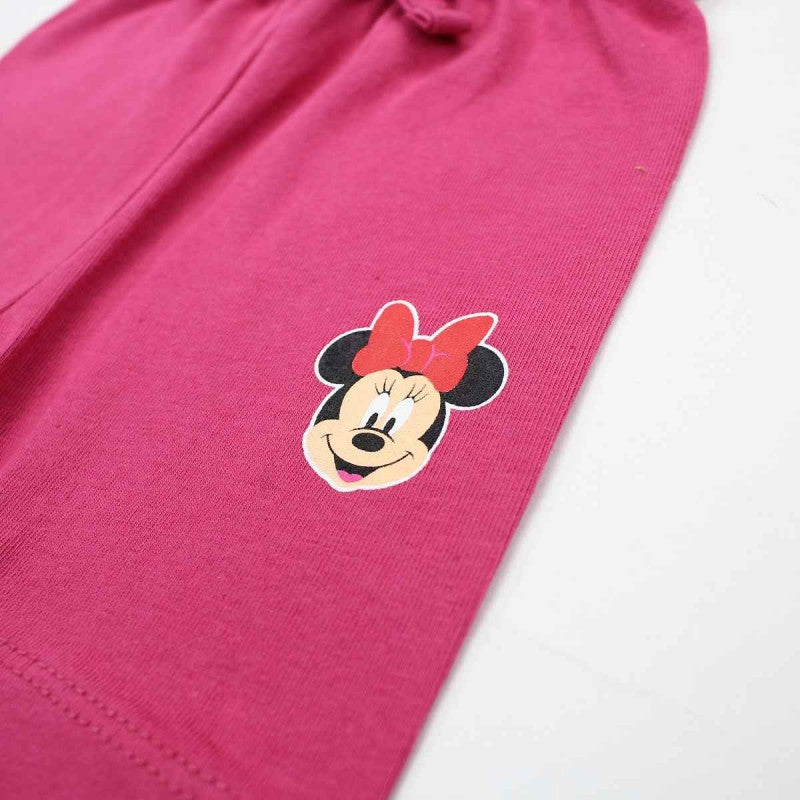 Ensemble Minnie robe et pantacourt - fushia et blanc