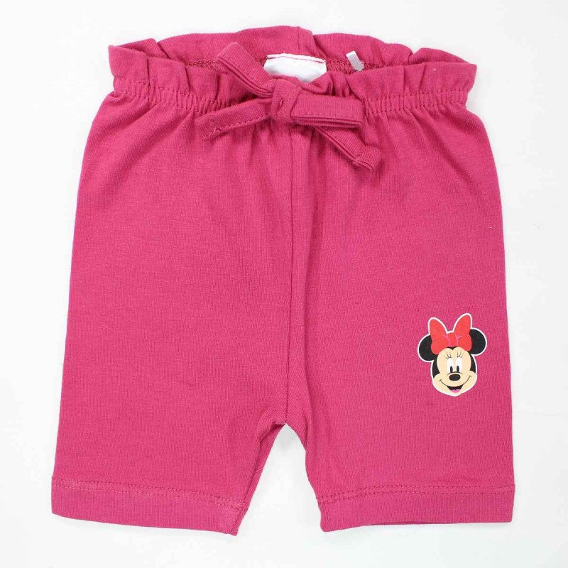 Ensemble Minnie robe et pantacourt - fushia et blanc