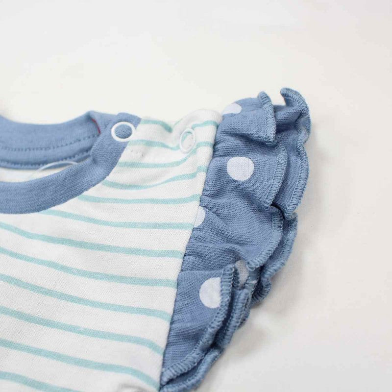 Ensemble Minnie robe et pantacourt - bleu et blanc