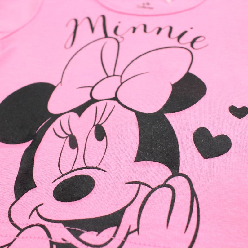 Ensemble Minnie tee-shirt et short - rose et gris