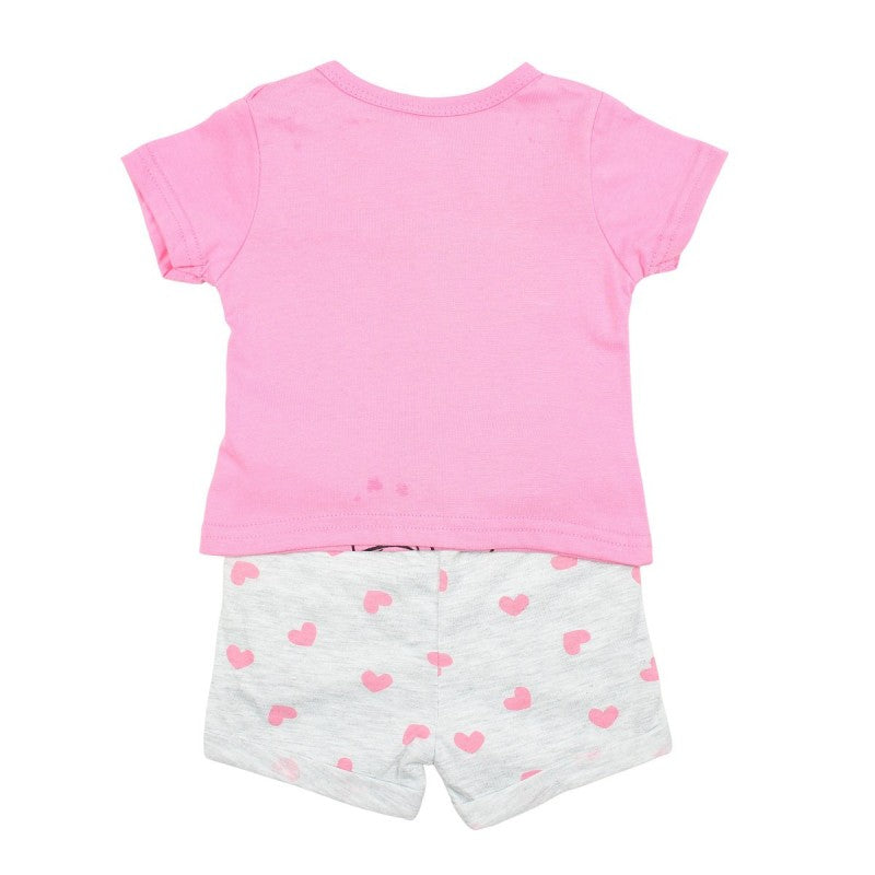Ensemble Minnie tee-shirt et short - rose et gris