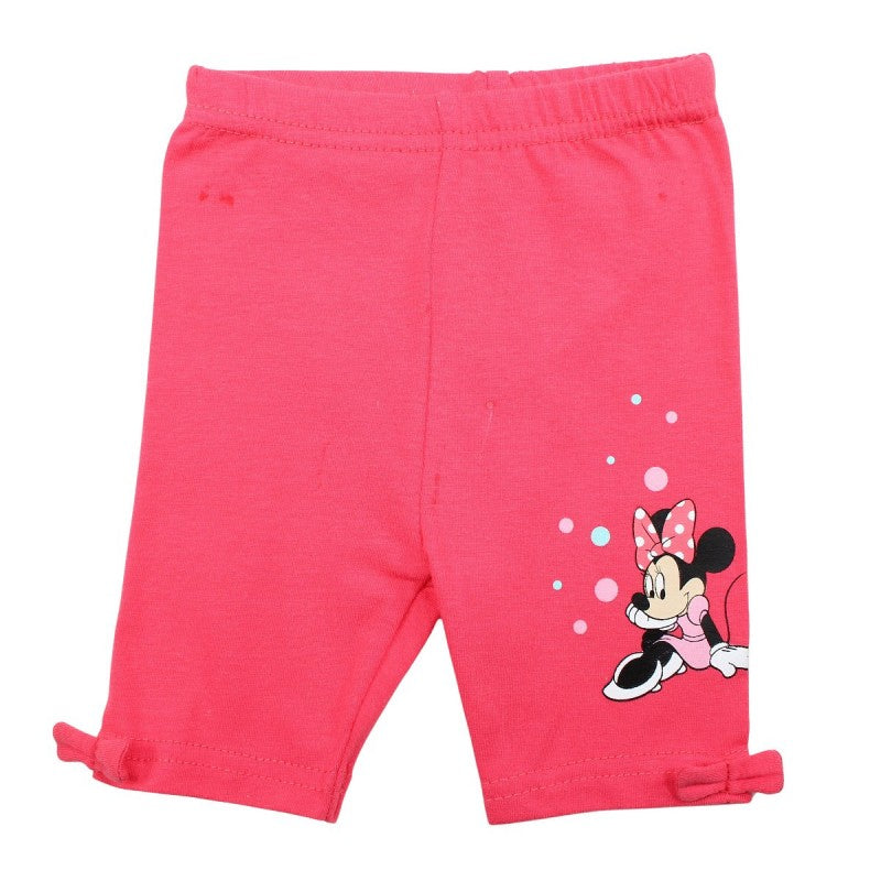 Ensemble Minnie tee-shirt et pantacourt - rose fushia et blanc