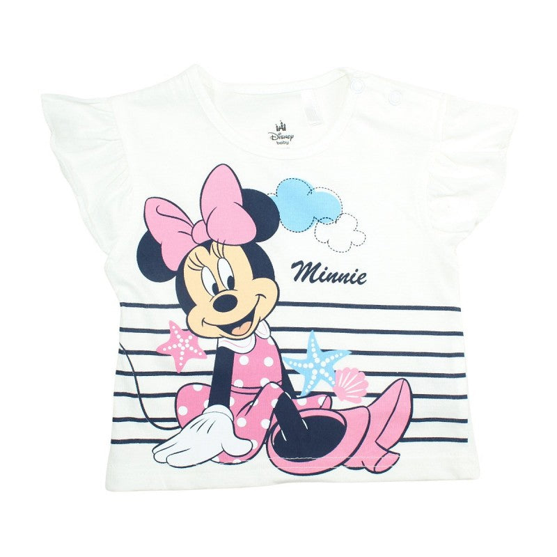 Ensemble Minnie tee-shirt et pantacourt - bleu et blanc