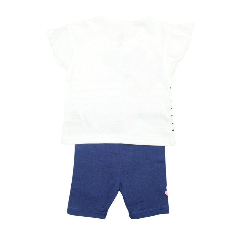 Ensemble Minnie tee-shirt et pantacourt - bleu et blanc