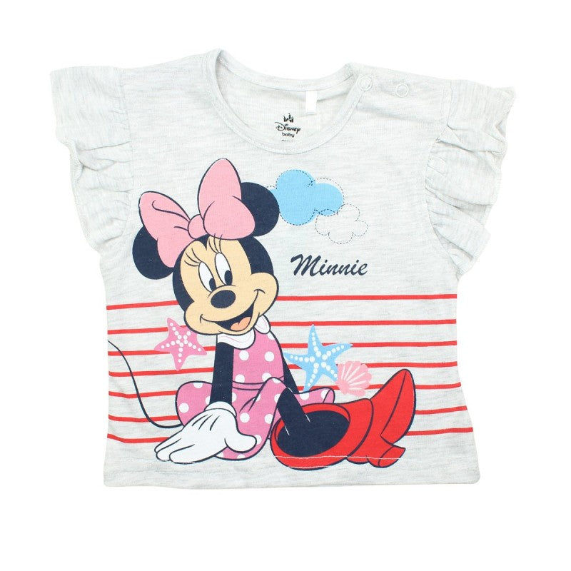 Ensemble Minnie tee-shirt et pantacourt - gris et rouge