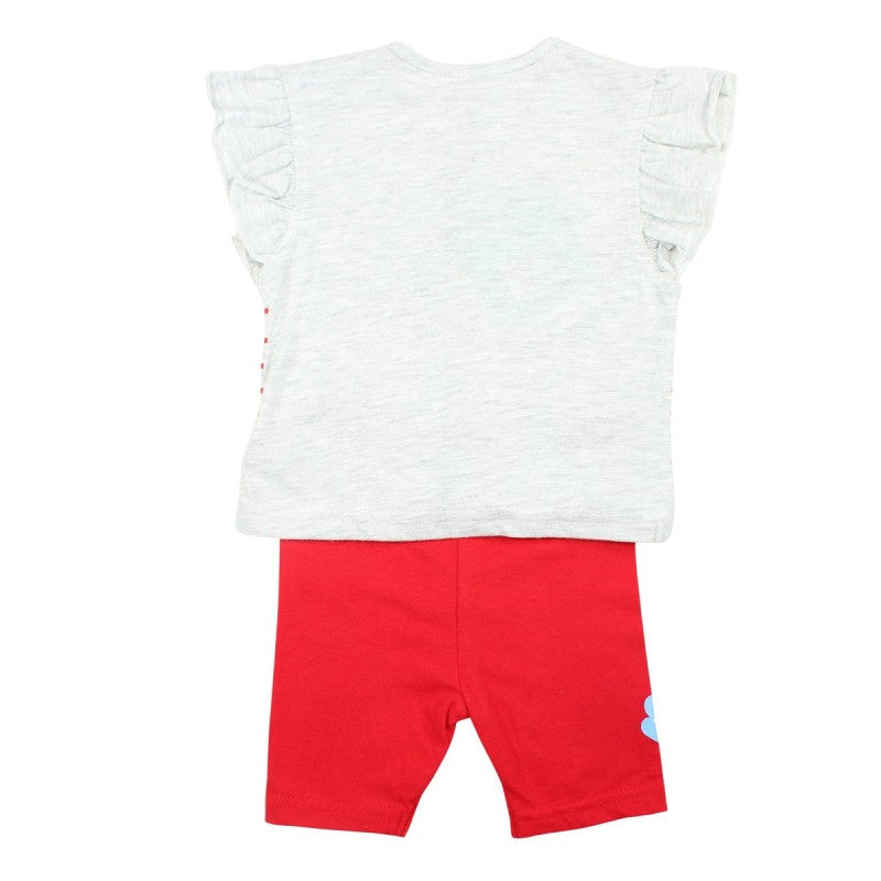 Ensemble Minnie tee-shirt et pantacourt - gris et rouge