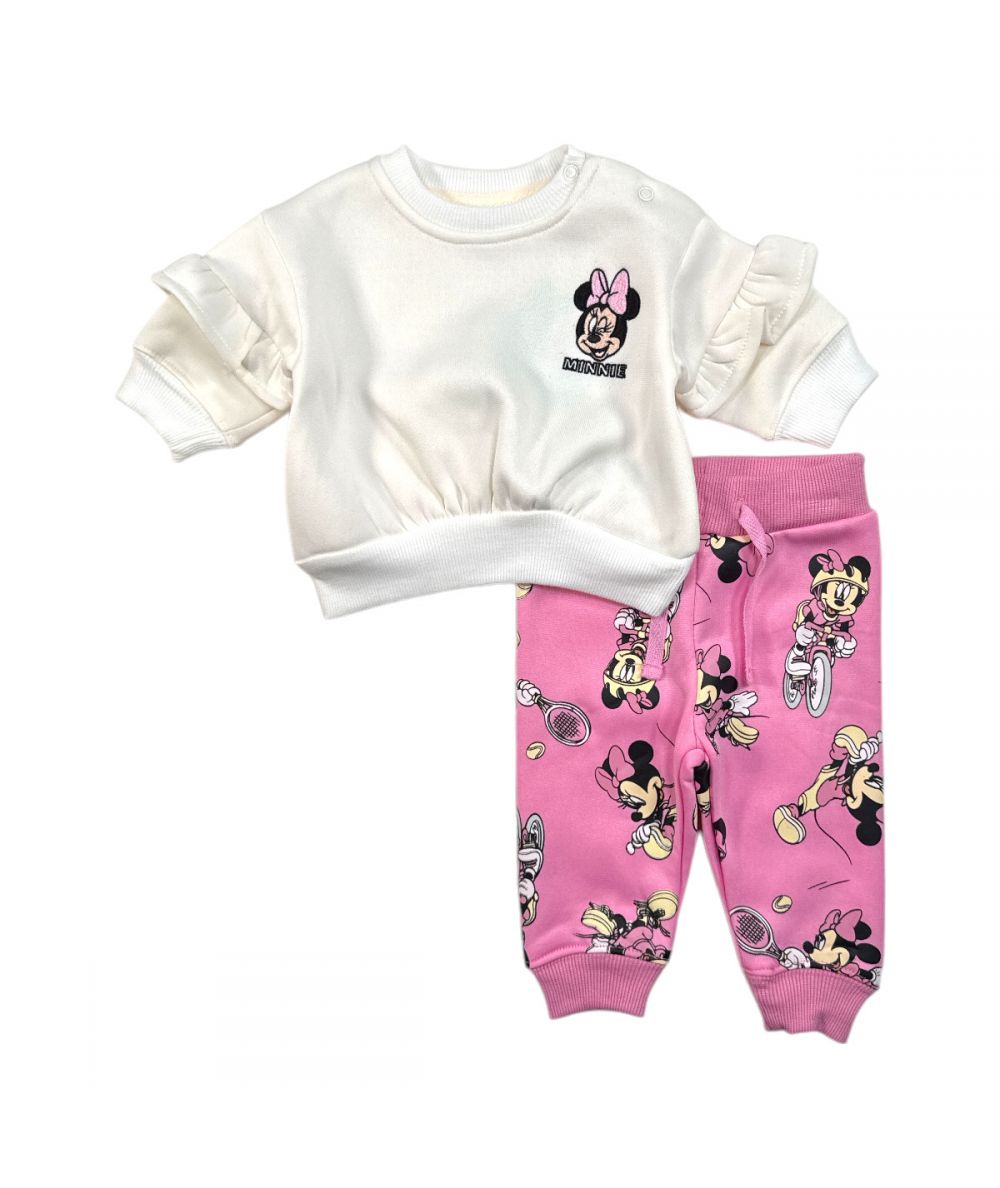 Ensemble Minnie sweat et jogging - rose et blanc