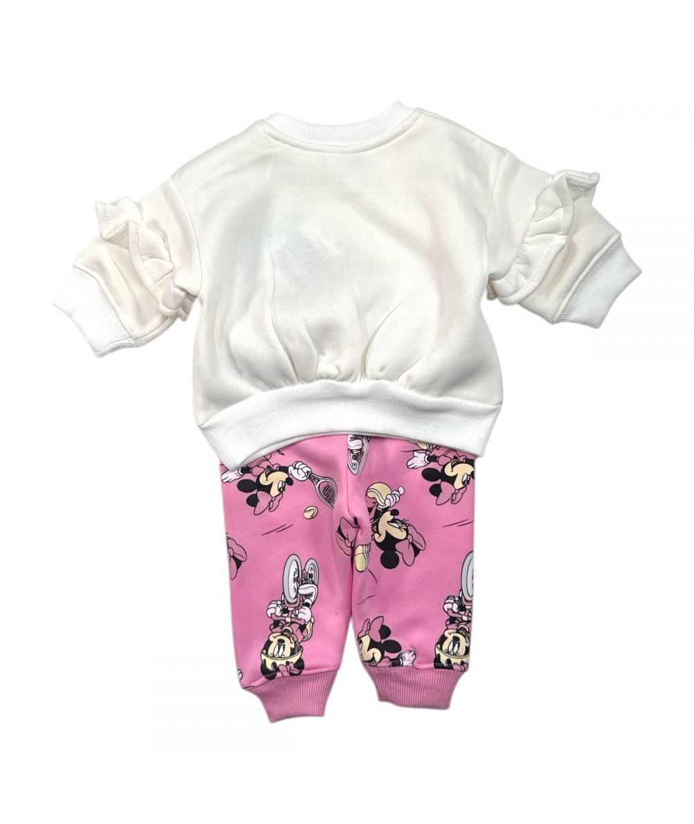 Ensemble Minnie sweat et jogging - rose et blanc