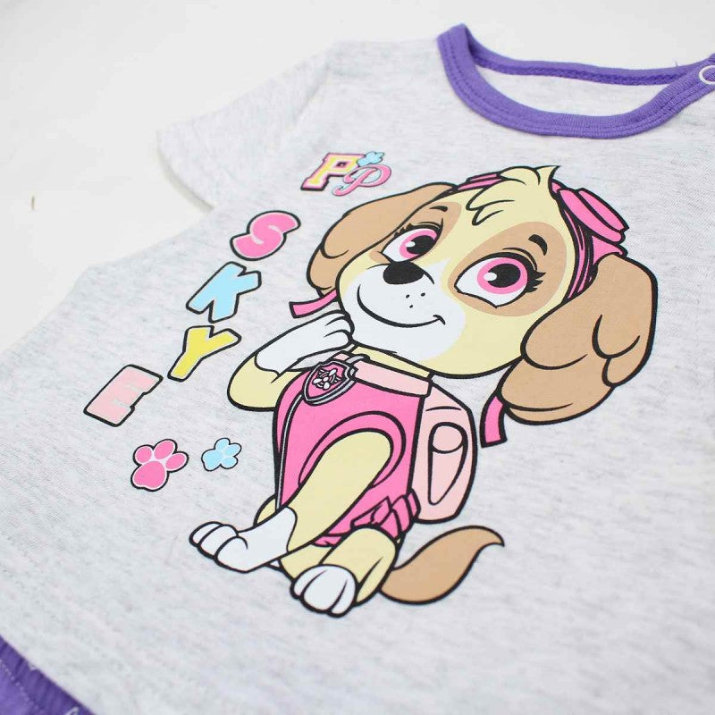 Ensemble Pat'Patrouille - shirt et short - violet et gris