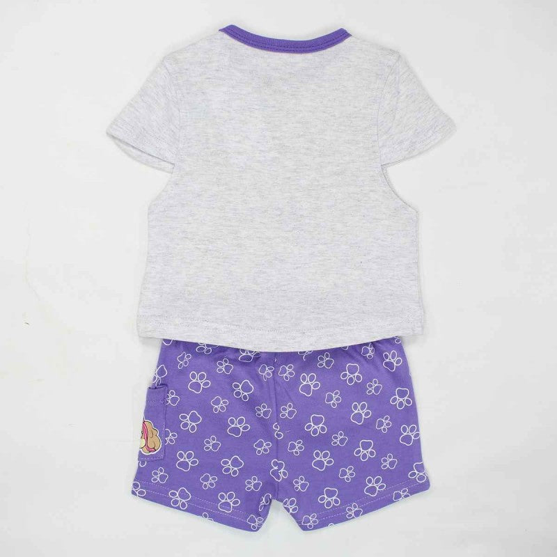 Ensemble Pat'Patrouille - shirt et short - violet et gris