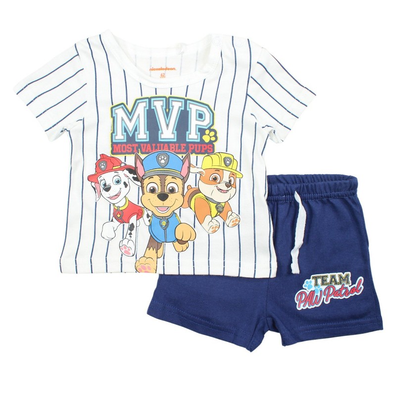 Ensemble Pat'Patrouille Tee-shirt & short - bleu marine et blanc