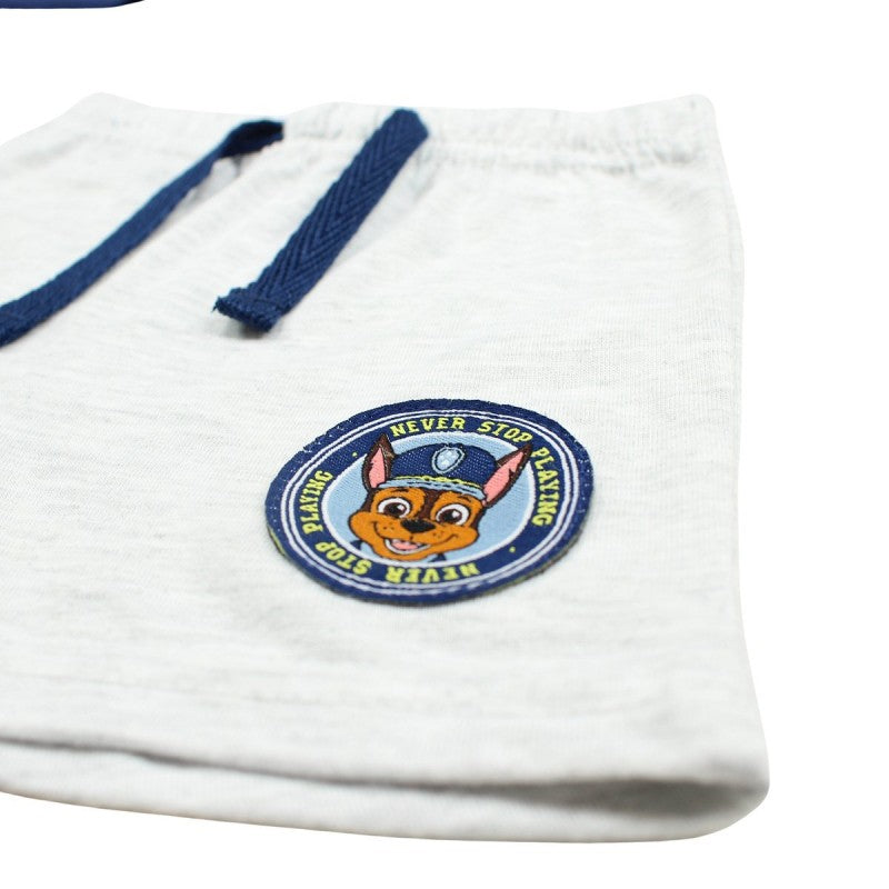Ensemble Pat'Patrouille tee-shirt & short - blanc et bleu