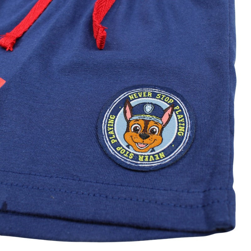 Ensemble Pat'Patrouille Tee-shirt & short - blanc, bleu marine et rouge