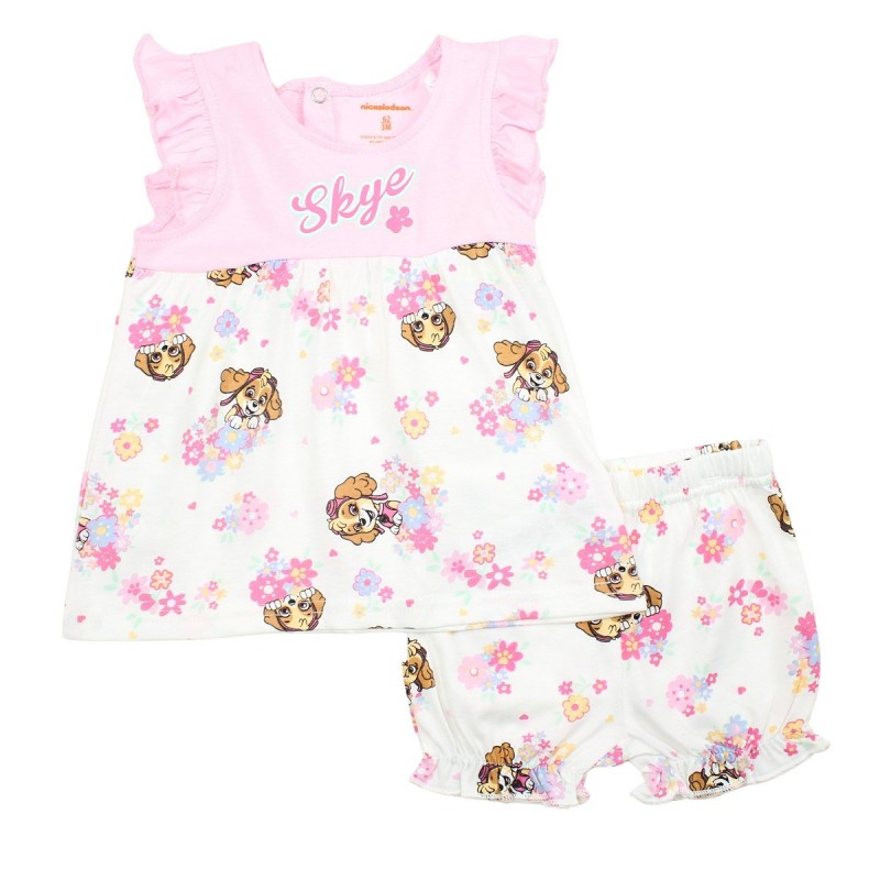 Ensemble Pat'Patrouille robe et short - rose