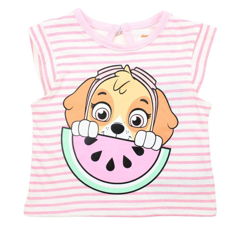 Ensemble Pat'Patrouille tee-shirt et pantacourt - rose