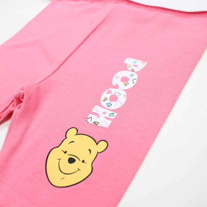 Ensemble Winnie l'ourson tee-shirt et pantacourt - rose et blanc