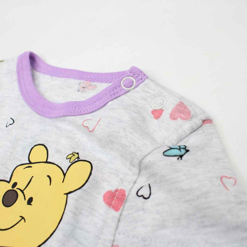 Ensemble Winnie l'ourson tee-shirt et pantacourt - violet et gris