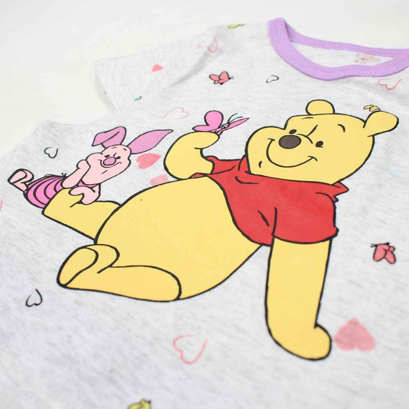 Ensemble Winnie l'ourson tee-shirt et pantacourt - violet et gris