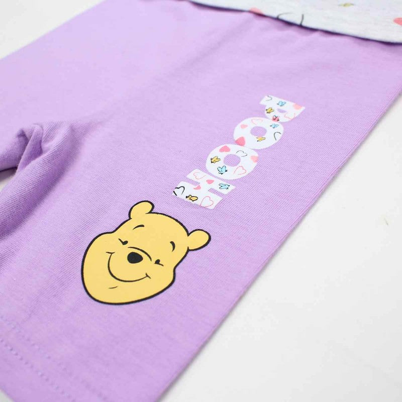 Ensemble Winnie l'ourson tee-shirt et pantacourt - violet et gris