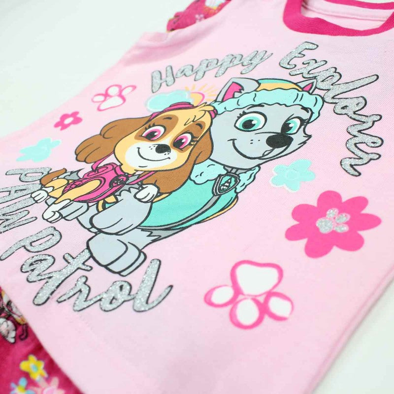 Ensemble Pat'Patrouille tee-shirt et pantacourt - rose