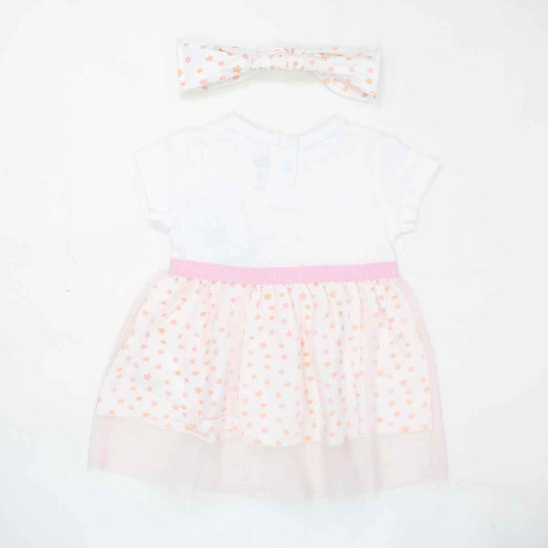 Robe tulle et bandeau Bambi - blanc et rose