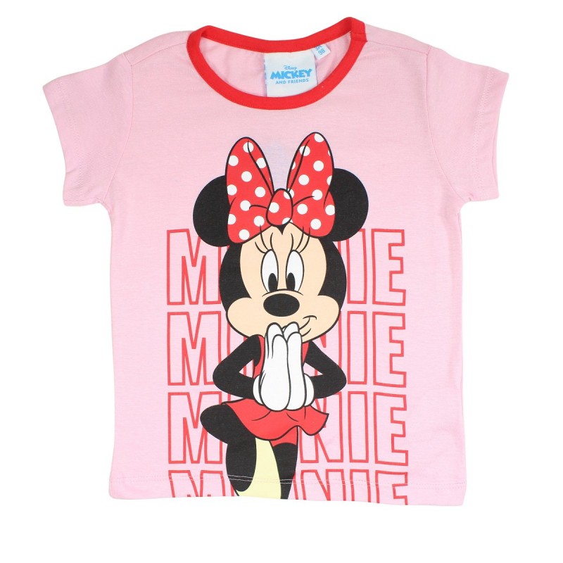 Ensemble Minnie tee-shirt et short - rouge et rose