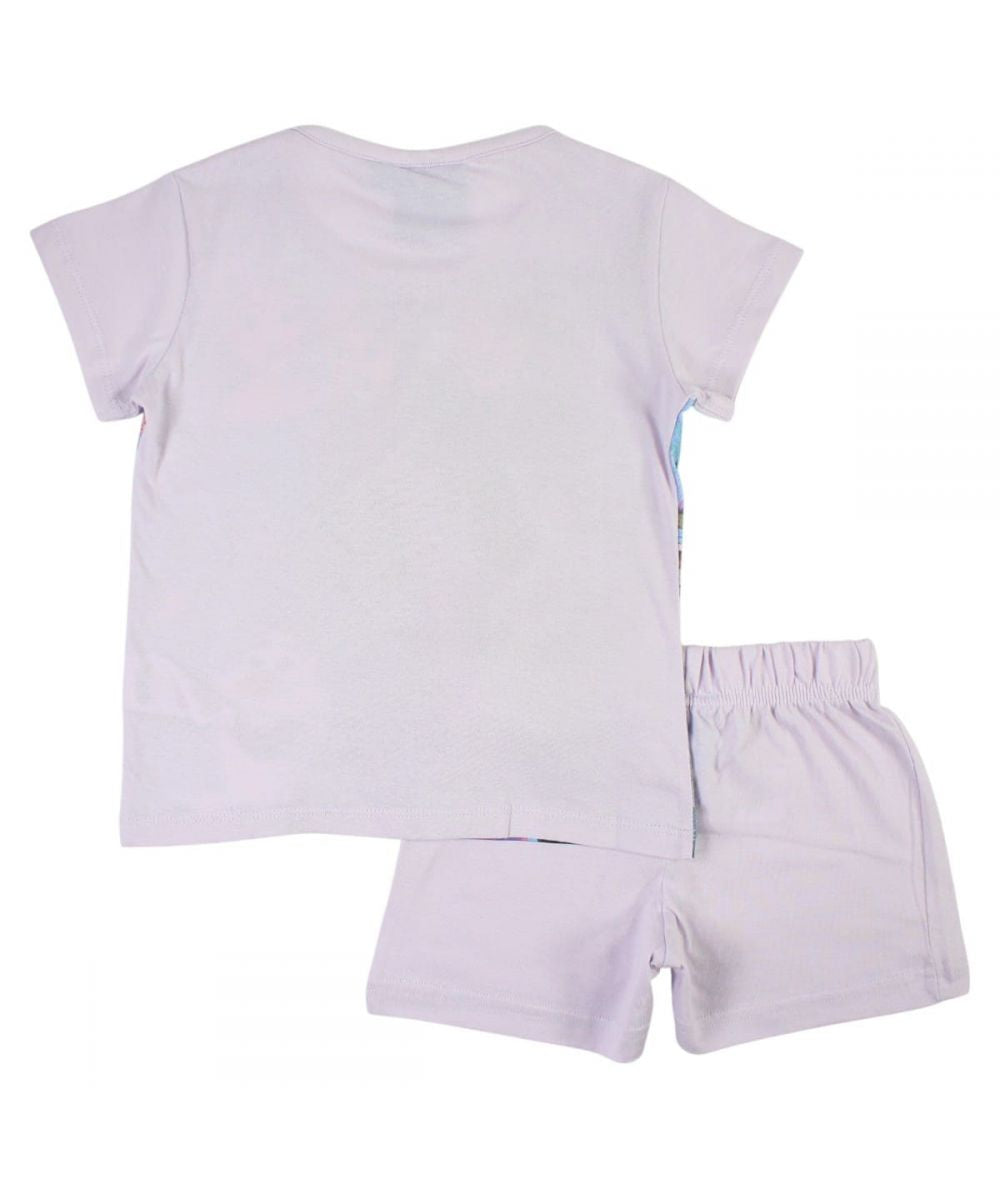 Ensemble La Reine des Neiges tee-shirt et short - mauve