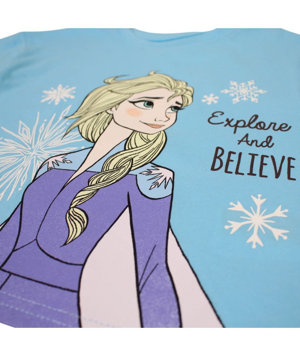 Ensemble La Reine des Neiges tee-shirt et short - bleu