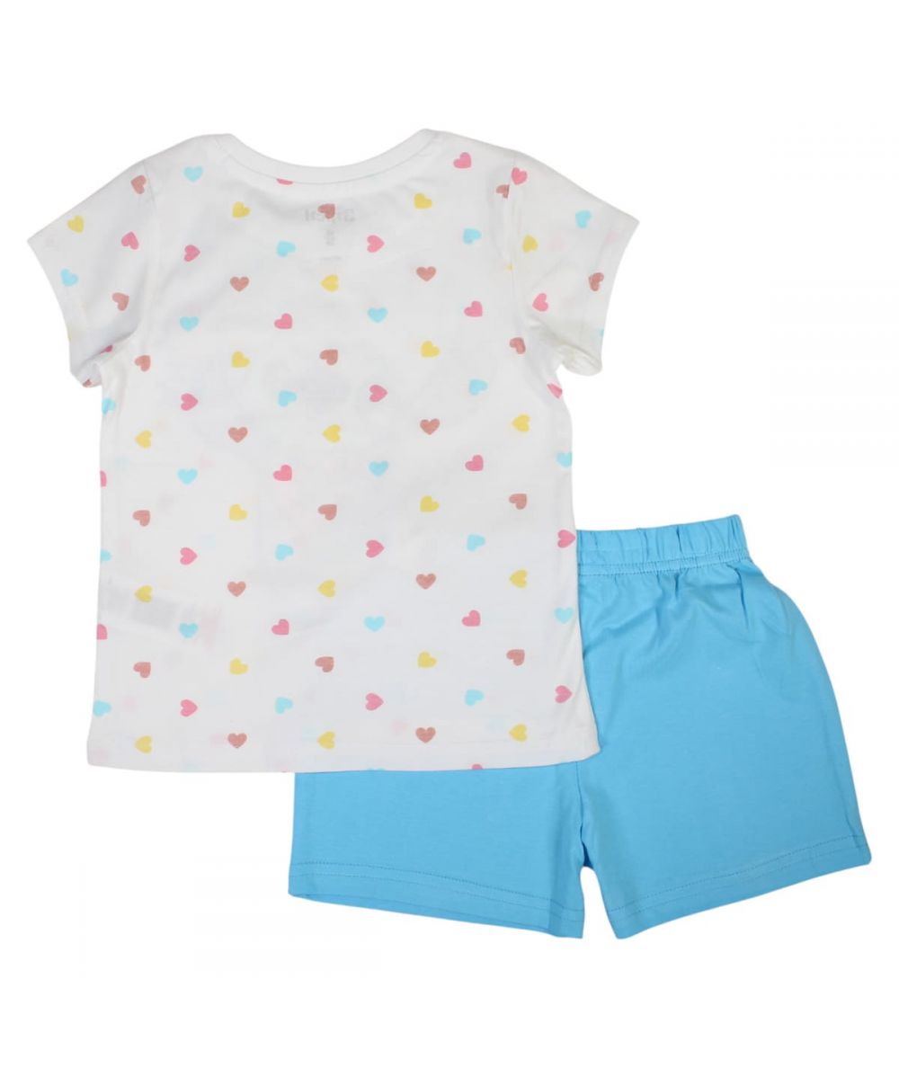 Ensemble Stitch tee-shirt et short - bleu et blanc