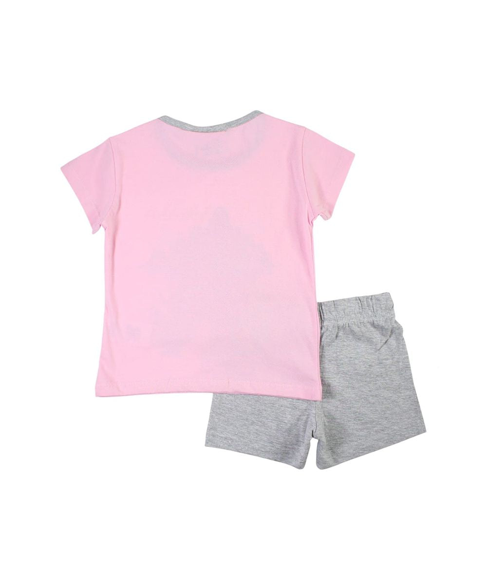 Ensemble Vaiana tee-shirt et short - gris et rose