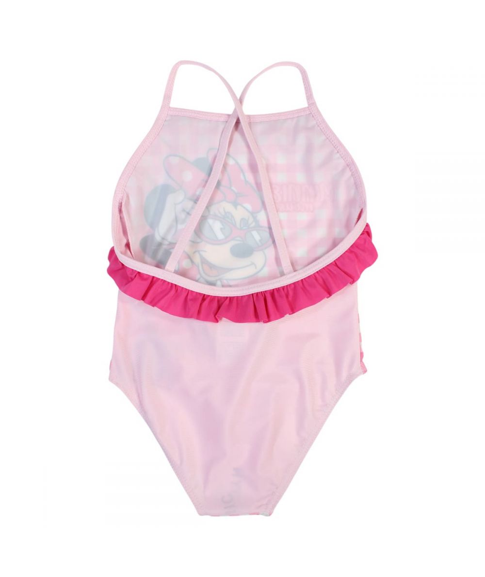 Maillot de bain Minnie 1 pièce - rose et blanc