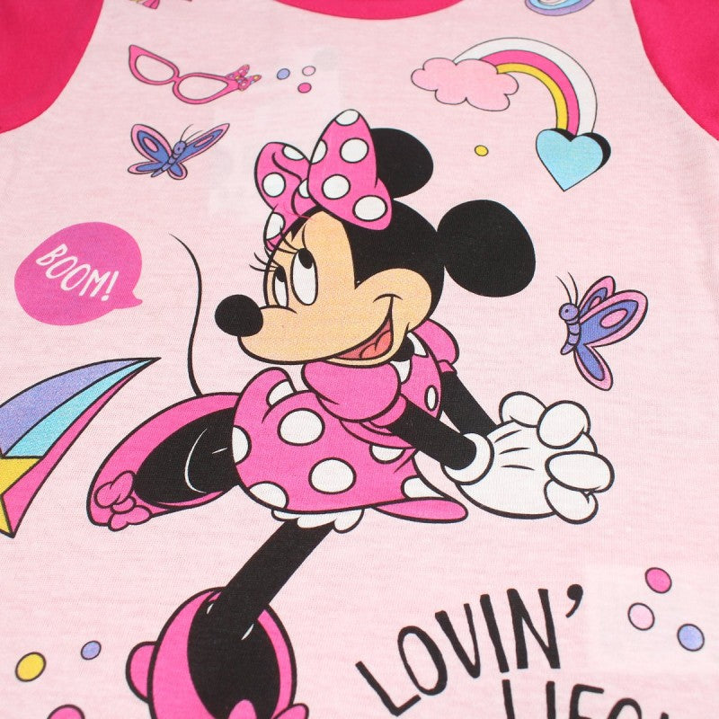Ensemble Minnie tee-shirt et short - rose et fushia