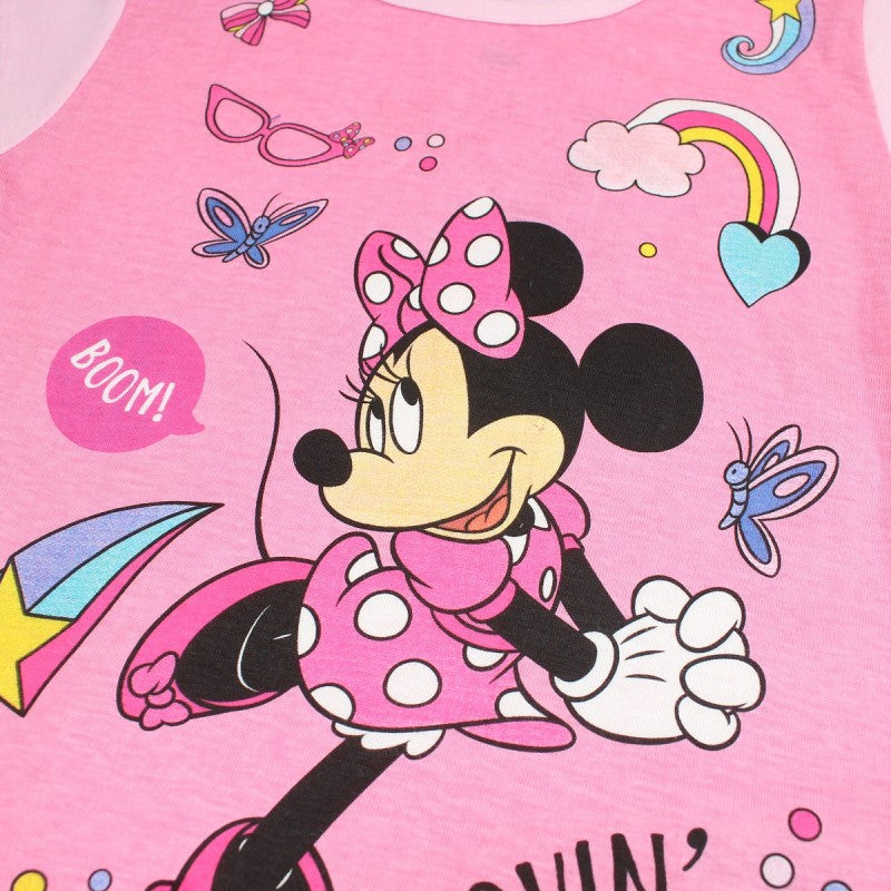 Ensemble Minnie tee-shirt et short - rose clair